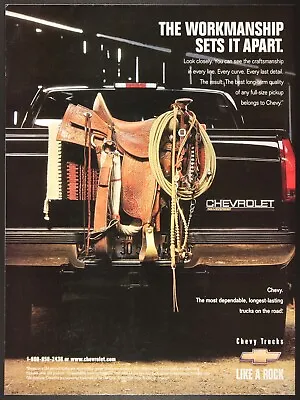 Chevy Pickup Truck Tailgate Saddle Workmanship Vintage Print Ad 1997 • $9.95