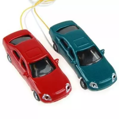 10Pcs Well Painted Model Car Toy With Wires N 1:150 Gauge Train Layout Decor • £10.86