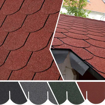 £32.94 • Buy Pack Of 18 Felt Shingles Shed Roofing Tile Asphalt Roof Shingle Adhesive 2.61sqm