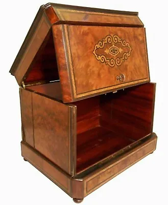 Rare Napoleonic Tantalus Mid-19th C French Antique Inlaid Burl Wd Liquor Cabinet • $1267.50