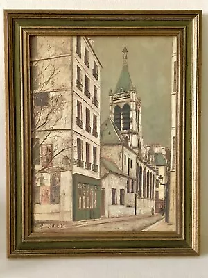 Vintage C1913 Church Of Saint Severin Maurice Utrillo 1883-1955 Wood Frame Print • $34.95