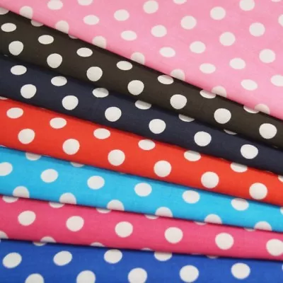 £1.50 • Buy Polycotton Fabric 10mm Polka Dots Spots Spotty Circles Dot Spot