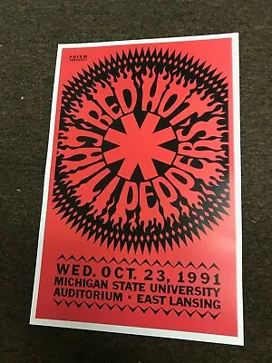 $9.99 • Buy Red Hot Chili Peppers 1991 Michigan State University Cardstock Concert Poster 