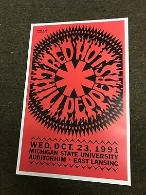 Red Hot Chili Peppers 1991 Michigan State University Cardstock Concert Poster  • $9.99