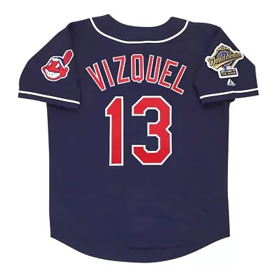 Omar Vizquel 1995 Cleveland Indians Alt Navy Blue World Series Men's Jersey • $129.99