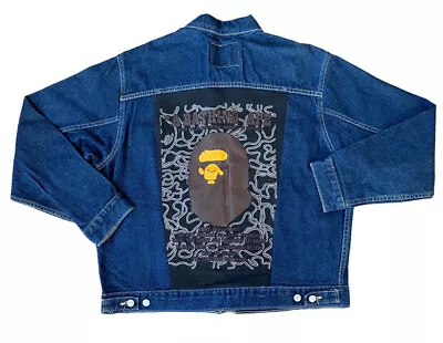 Vintage Levi’s Denim Jacket With A Custom OneOfOne A Bathing Ape Bape Backpatch • $125