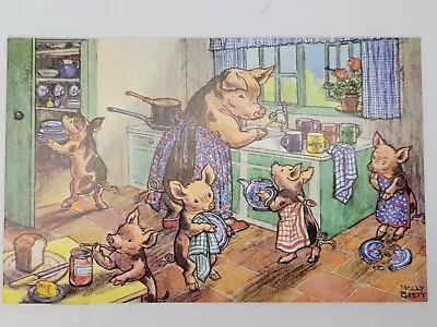 VINTAGE Postcard MOLLY BRETT/ MEDICI  WASHING UP  Anthropomorphic • $4.50