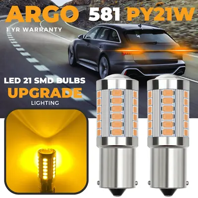 581 Bau15s Py21w Led Indicator Amber Xenon Light Bulbs Signal 1156 Car Bulb 12v • £4.89