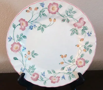 $9.99 • Buy Churchill Fine English Tableware Briar Rose Dinner Plates X1 Pink/Purple Flower