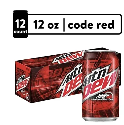 Mountain Dew Code Red Cherry Flavored Soda Pop 12 Fl Oz (12 Pack Cans) • $14.50