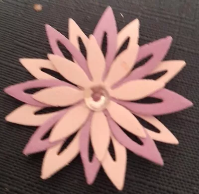 45 Hand Crafted Die Cut 3 Layerd Star Shape Flowers With Jewel For Card Making • £2