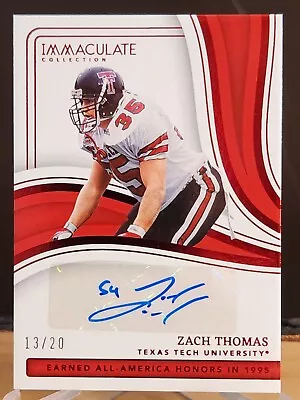 $22.50 • Buy 2023 Immaculate Collegiate Zach Thomas College Greats Auto Ruby #'d 13/20 