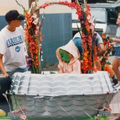 Vintage Photo Child Alien Costume UFO Parade Float Funny Cute Found Art Snapshot • $11.95