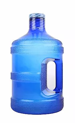 H8O 1 Gallon Round BPA Free Round Water Bottle Jug W/Handle & 48mm Cap • $15.49