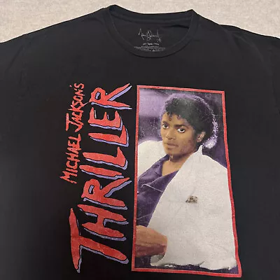 Michael Jackson Black Graphic Thriller Short Sleeve T-Shirt Size 2X • $15