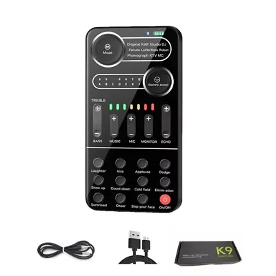 K9 Voice Changer Bluetooth-Compatible Live Sound Card For Headset Live Screaming • $25.90