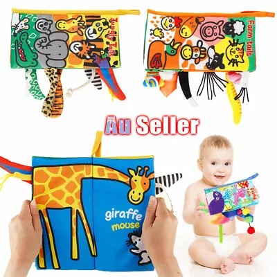 Baby Cloth Book Au Toys Animals Soft Stock Learning Early Education Infant • $13.74
