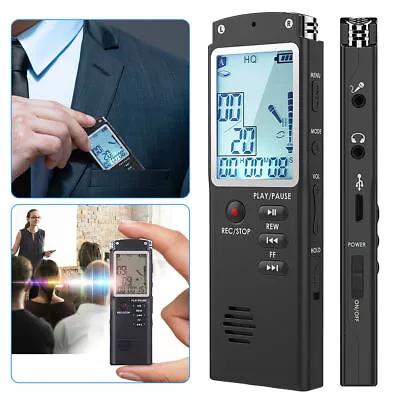 NEW Digital Voice Recorder MP3 Dictaphone Audio Player Voice Recording Device AU • $31.95