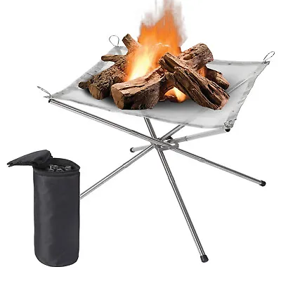 $18.93 • Buy Portable Fire Pit Outdoor Collapsing Steel Mesh Fireplace Camping Outdoor Garden