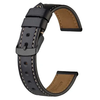 $39.47 • Buy Anbeer Luxury Vintage Watch Band 18mm-24mm With Black Buckle Horween Leather