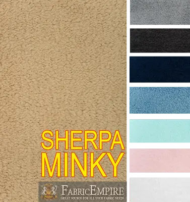 Minky Sherpa Faux Fur Fabric 60  Wide Sold By The Yard In 9 Colors Available • $11.98