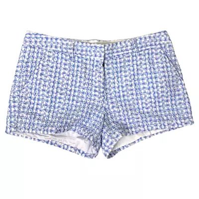 Lands End Blue White Eyelet Lace Gingham Venetian Chino Shorts 10 M Medium • $12.99