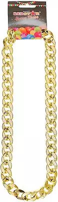 Gold Gangster Chain Hip Hop Rapper Pimp Chav Fancy Dress Chunky Fake Jewellery  • £5.95