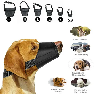 £3.49 • Buy Adjustable Nylon Dog Safety Muzzle Muzzel  Biting Barking Chewing All Sizes