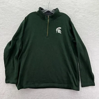 Champion Michigan State Spartans Jacket Mens XL Green Long Sleeve 1/4 Zip MSU • $17.94