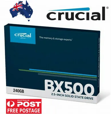 Crucial 240GB SSD 2.5  BX500 3D NAND SATA Solid State Drive SATA III 540MB/s • $58