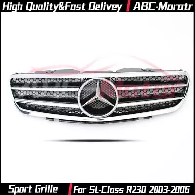 For Mercedes Benz SL-Class R230 2003-2006 SL350 SL500 SL600 Black Sport Grille • $160.99