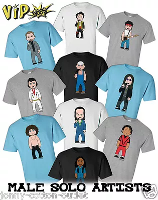 VIPwees Mens ORGANIC T-Shirt Male Solo Artists Inspired Caricatures ChooseDesign • $22.33