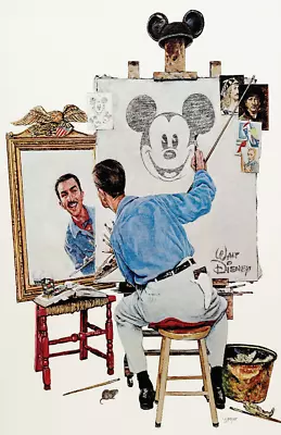 Walt Disney Painting Mickey Mouse Norman Rockwell Style Poster Print • $29.99