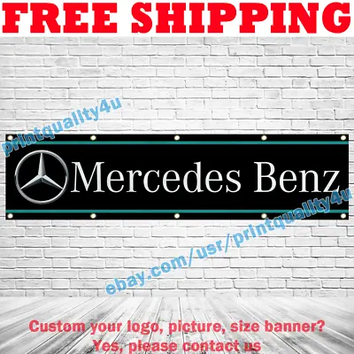 Mercedes Benz Banner Flag 2x8 Ft Car Racing Show Garage Sign Wall Decor 2023 NEW • $17.95