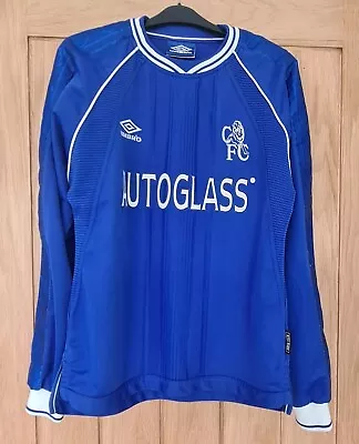 Chelsea 1999/2000 Rare Long Sleeve Football Shirt - Autoglass Home Kit YOUTH 34  • £119.99