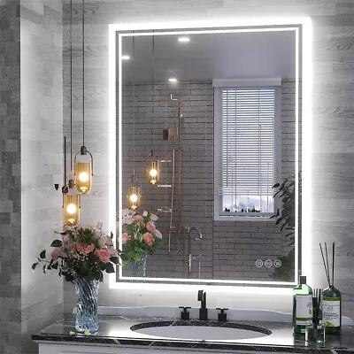 Bathroom Mirror Backlight Anti-Fog Dimmable Wall Vanity Mirrors Memory 3 Colors • $125.90