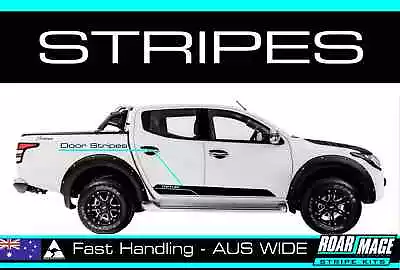 AM Door Stripes Fit 2015-2023 MITSUBISHI Triton  Decals Stickers MQ MR 4x4 • $69