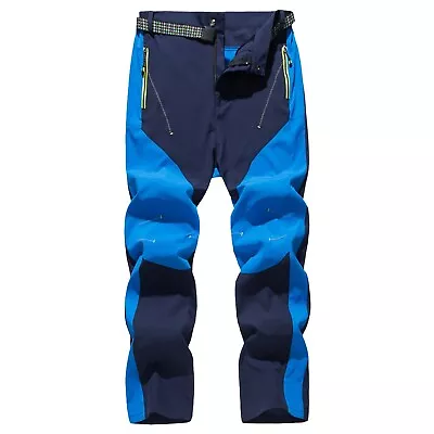 Mens Single Layer  Pants Outdoor Sports Mountaineering Elastic Pants Quick • $23.91