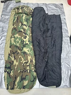 USMC Bivy Cover Goretex Woodland Camouflage & Modular Sleeping Bag Interme Cold • $43
