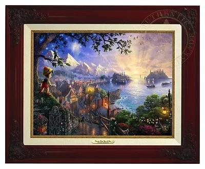 £323.35 • Buy Thomas Kinkade Pinocchio Canvas Classic (Brandy Frame) Disney