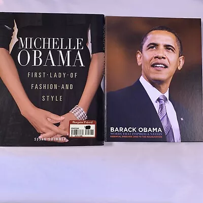 Lot Of 2 - BARACK OBAMA - WORDS THAT INSPIRED A NATION W/DVD AND MICHELLE OBAMA • $30