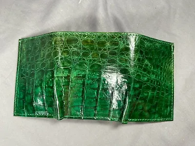 New Handmade Genuine GREEN  Alligator/Crocodile Premium Skin TRIFOLD Wallet 2 • $130