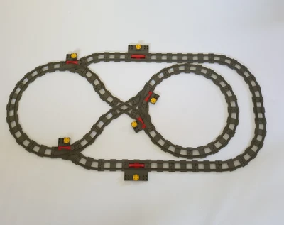 $94.55 • Buy Lego® Duplo TRAIN Tracks DARK-GREY Track Straight Curved Straight Switch Points 