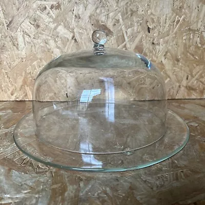 Crystal Glass Cheese Board & Dome / Cake Plate & Cloche 30cm • £13.99