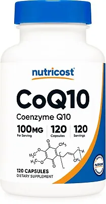 Nutricost CoQ10 100mg 120 Capsules Vegetarian Capsules Non-GMO (Coenzyme Q10) • $19.98