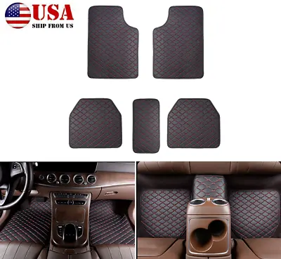 5Pcs Leather Floor Mats Car Front Rear Non-Slip Mats Universal Protection Carpet • $30.83