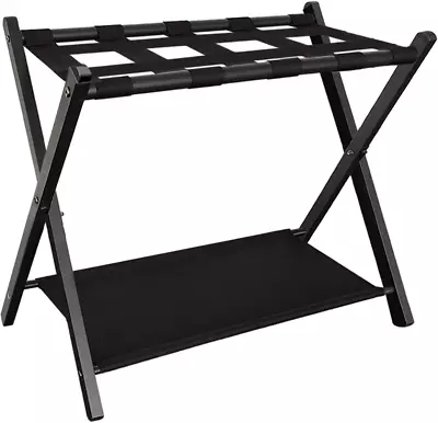 Folding Luggage Rack Stand With Shelf For Guest Room Foldable Metal • $45.99