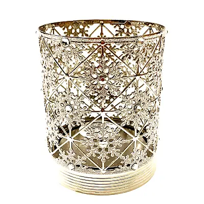 Bath And Body Works Snowflake Gem Single Wick Candle Holder In Nickel NEW 2022 • $19.32