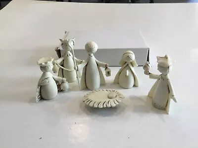 Nativity Set Made In Italy Sigillo Garanzia White Christmas Plastic Lot Of 6 • $45