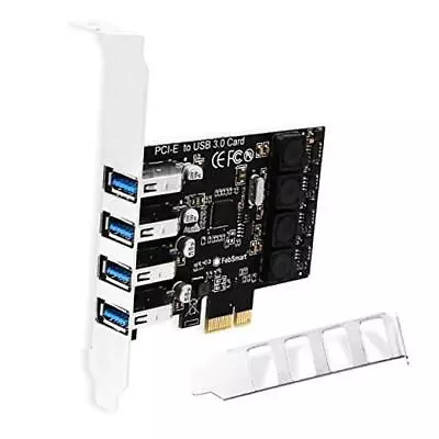  PCIE 4-Ports Superspeed 5Gbps USB 3.0 Expansion Card For Windows Server Black • $38.70